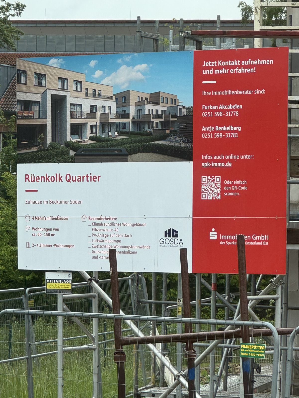 Bauschild Rüenkolk Quartier der Sparkasse